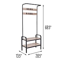 Honey Can Do Willow Gray Entryway Bench