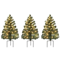 3ct. Pre-Lit Alexa Enabled Pathway Artificial Christmas Tree Set