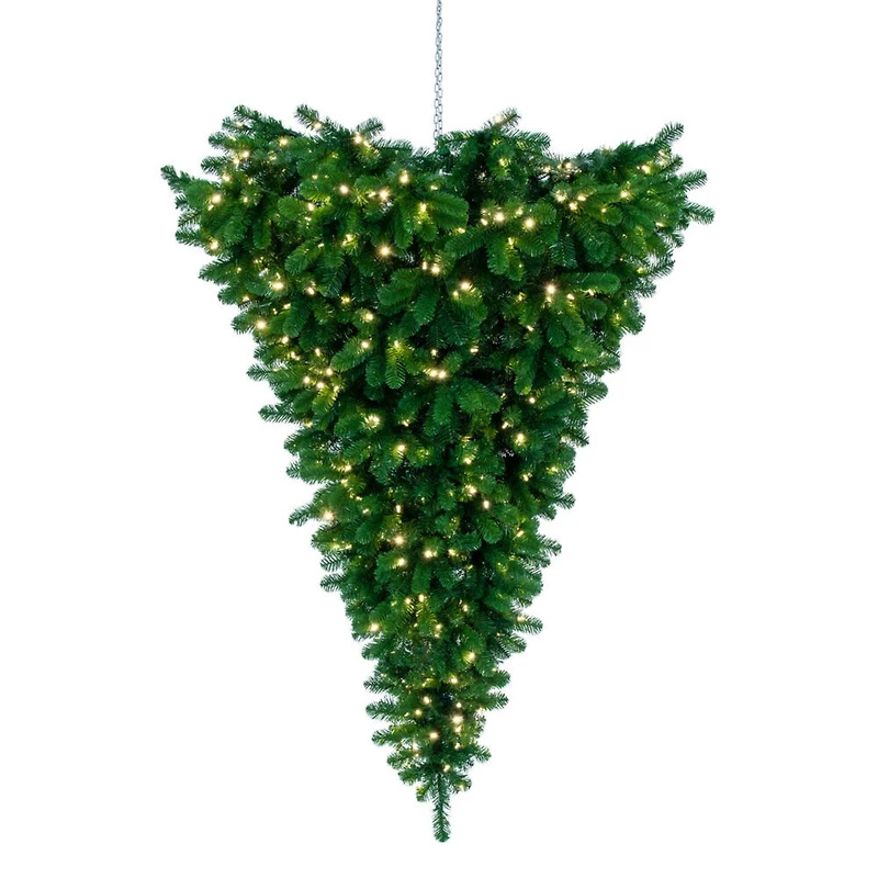6ft. Pre-Lit American Upside Down Artificial Christmas Tree, Warm White Dura-Lit® LED Lights