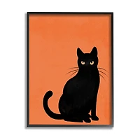 Stupell Industries Bold Black Cat Silhouette Framed Giclee Art