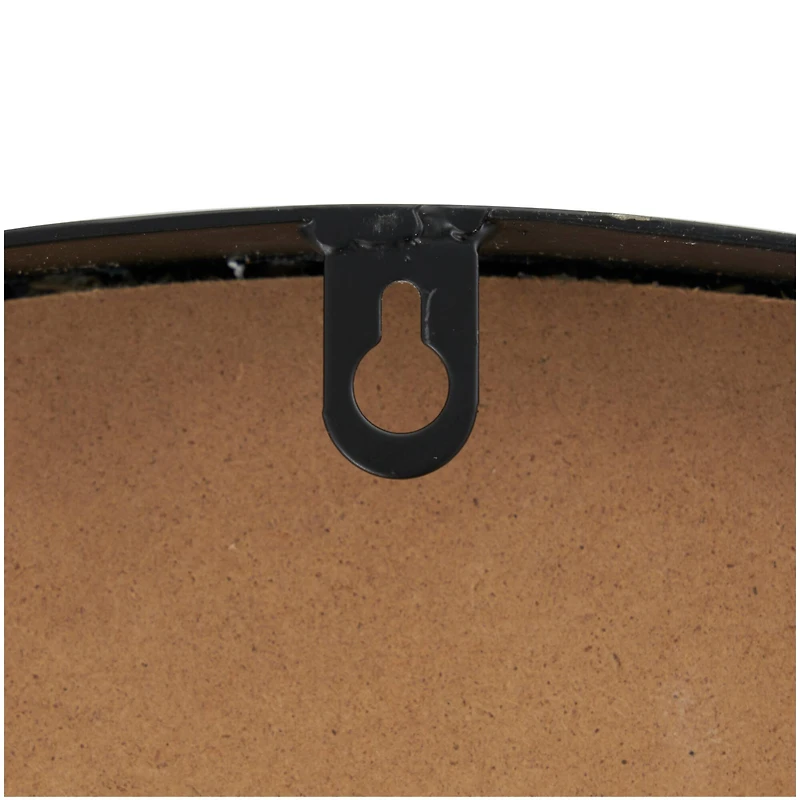 28" Light Brown Wall Clock with Black Metal Frame