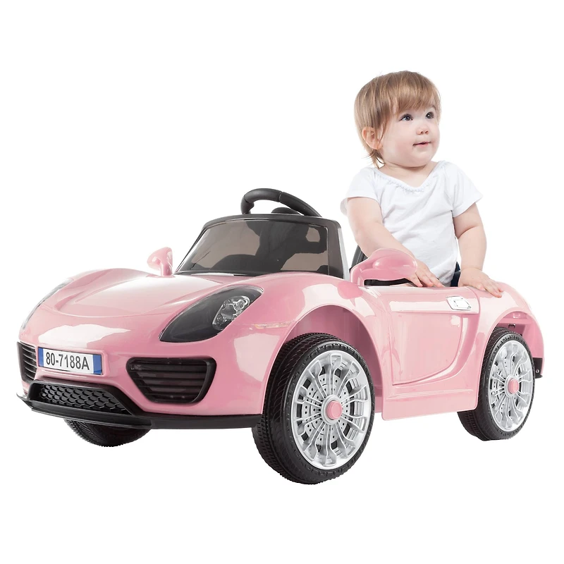 Toy Time Pink Battery Powered Ride-On Sports Car
