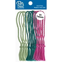 PA Paper™ Accents Lime, Teal, & Fuchsia Tassels, 24ct.
