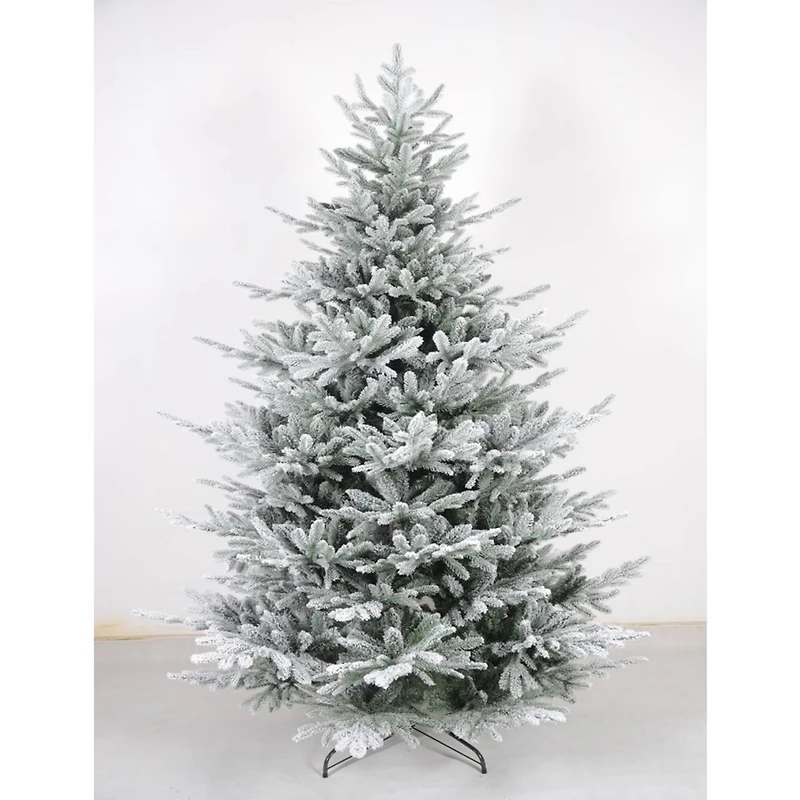 7.5ft. Pre-Lit Real Touch™ Flocked Grand Teton Pine Artificial Christmas Tree, Warm White LED Lights
