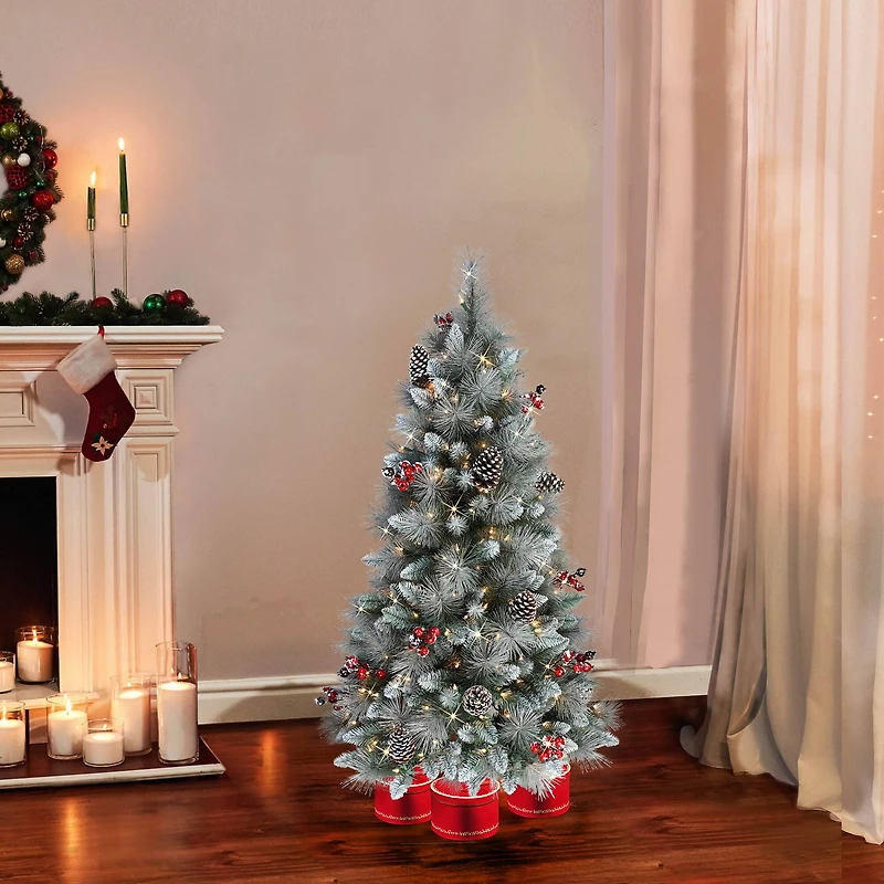 4.5ft. Pre-Lit Sterling Pine Artificial Christmas Tree, Clear Lights