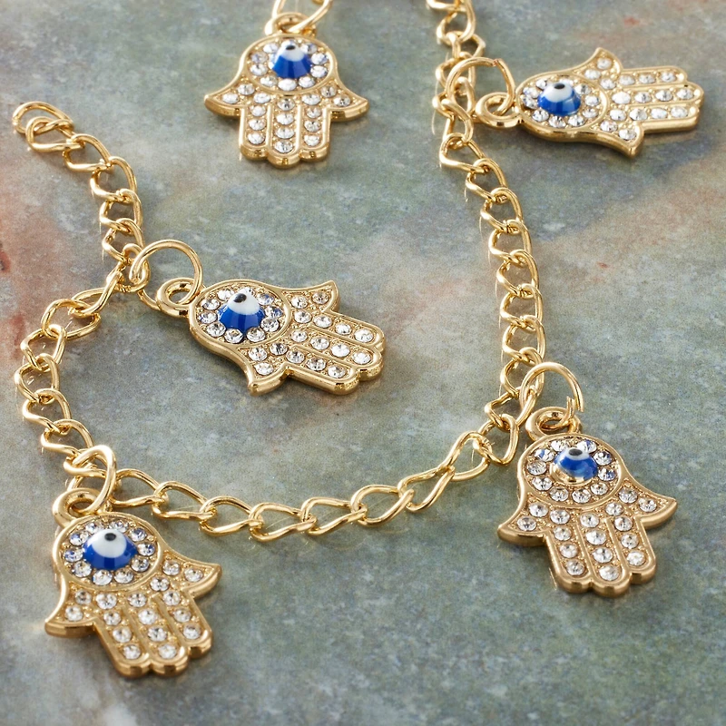 Gold Metal Hamsa Hand Beads, 14mm by Bead Landing™