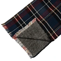 Glitzhome® 75" Plaid Reversible Scarf with Fringe