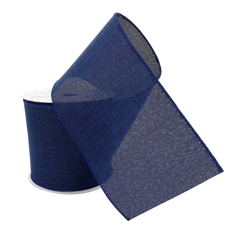 12 Pack: 4" x 18ft. Faux Linen Wired Ribbon by Celebrate It™ Décor