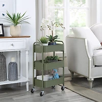 SunnyPoint Compact 3-Tier Metal Rolling Cart