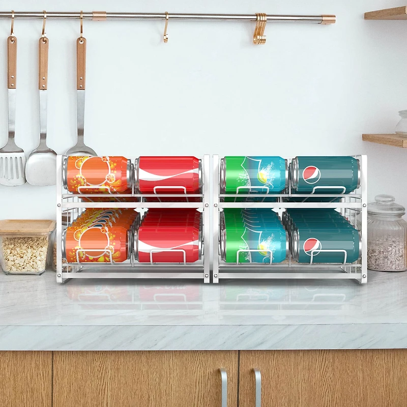 White 12oz. Can Organizer Rack Dispensers