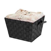 Simplify 10" Black Small Woven Storage Bin