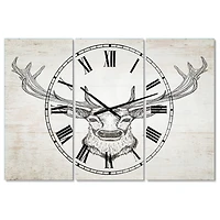 Designart 'Deer Wild And Beautiful Ii Traditional Multipanel Wall Clock