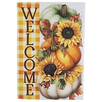 18" x 12.5" Pumpkins & Sunflowers Welcome Fall Harvest Outdoor Garden Flag