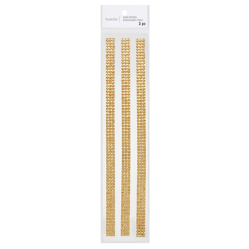 12 Packs: 3 ct. (36 total) Gold Rhinestone Borders by Recollections™