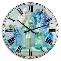 Designart 'Coastl Flowers Bouquets Coastal Wall Clock