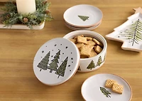 7.75" Ceramic Pine Tree Canister with Lid