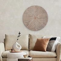 Habitat Robia 20" Distressed Gray Carved Wood Wall Art