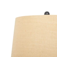 Set of 2 Brown Wood Rustic Table Lamp, 31"