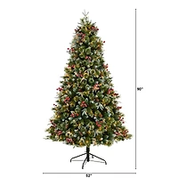 7.5ft. Pre-Lit Snow Tipped Aspen Spruce Artificial Christmas Tree, White LED Lights