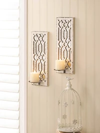 17'' Deco Mirror Candle Wall Sconce, 2ct.