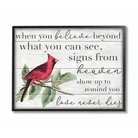 Stupell Industries Love Never Dies Cardinal Wall Art in Frame