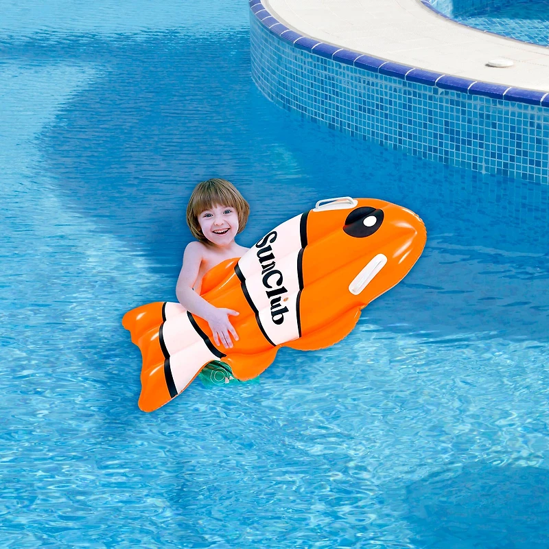 SunClub 3.25ft. Orange & White Inflatable Clown Fish Swimming Kickboard