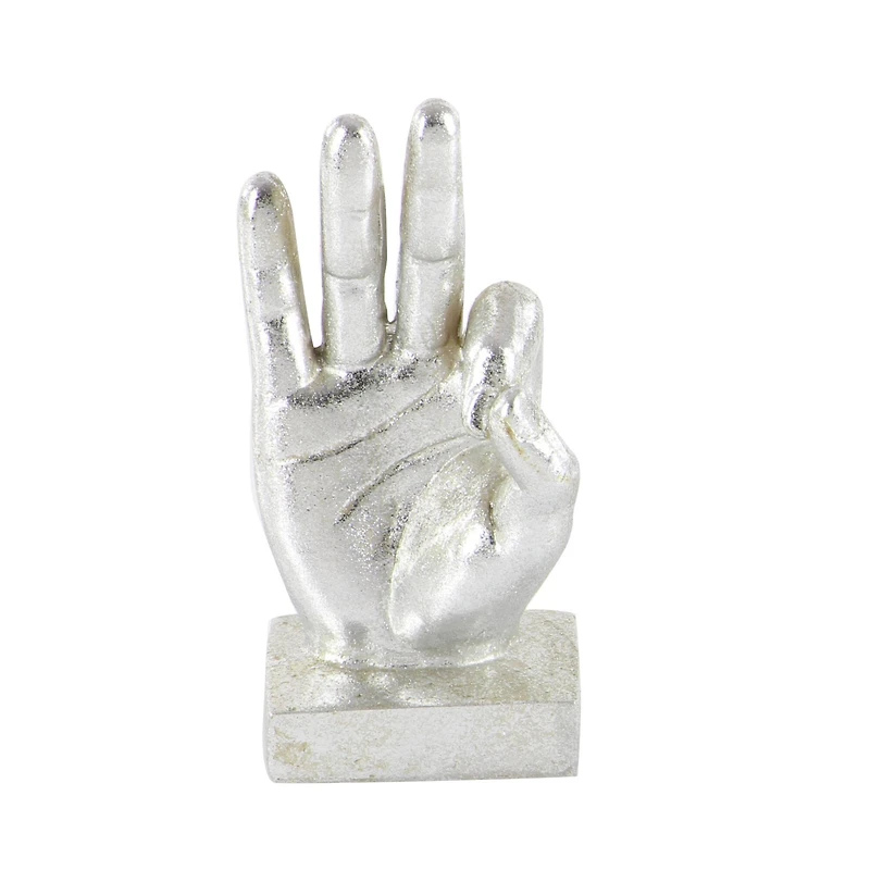 CosmoLiving by Cosmopolitan Silver Hand Sculpture Set