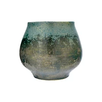 Hello Honey® 6" Iridescent Green Glaze Stoneware Planter