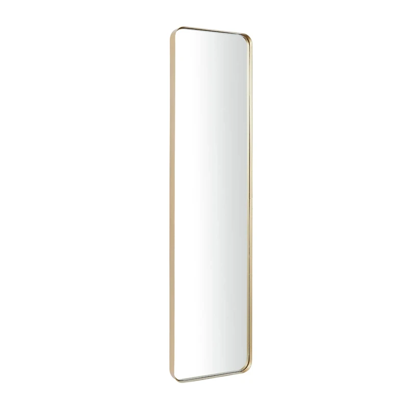 Gold Metal Wall Mirror with Thin Frame 12" x 2" x 48"