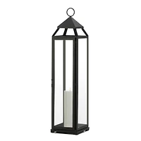 30" Black Iron & Glass Lantern