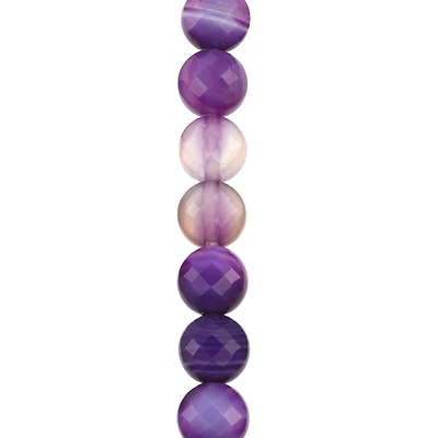 Purple Faceted Agate Coin Beads by Bead Landing