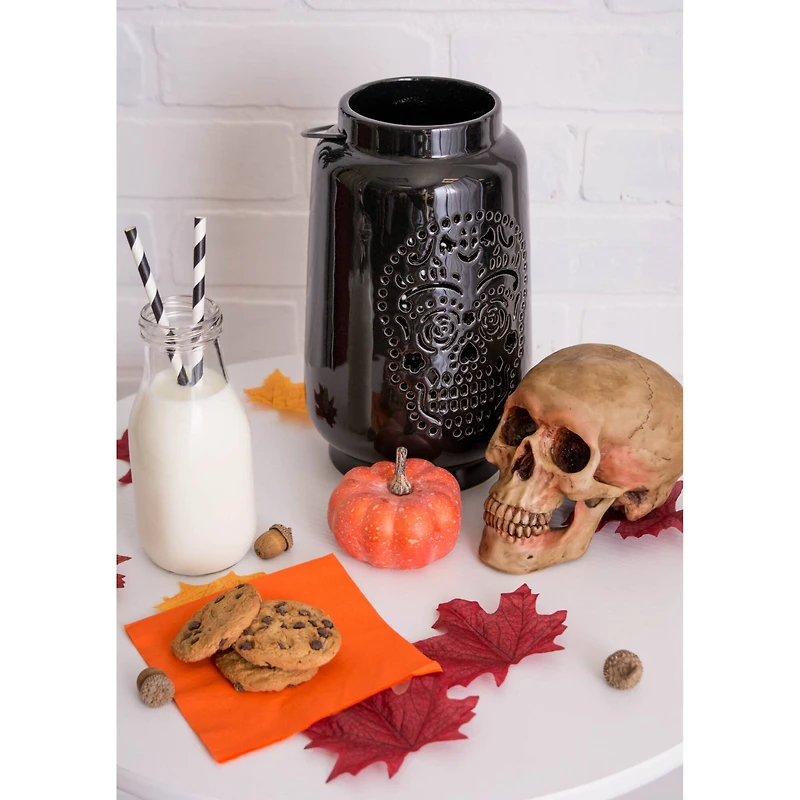 Black Dia De Los Muertos Lantern