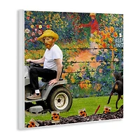 Stupell Industries Van Gogh Gardening Flowers Farmer Dog Collage Wall Plaque Art