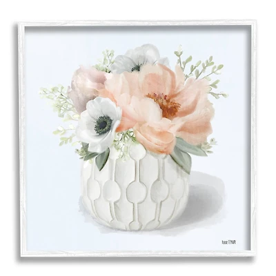 Stupell Industries Country Floral Bouquet White Framed Wall Art