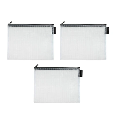 10" Gray Mesh Accessory Zipper Pouches by Simply Tidy®, 3ct.