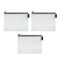 10" Gray Mesh Accessory Zipper Pouches by Simply Tidy®, 3ct.