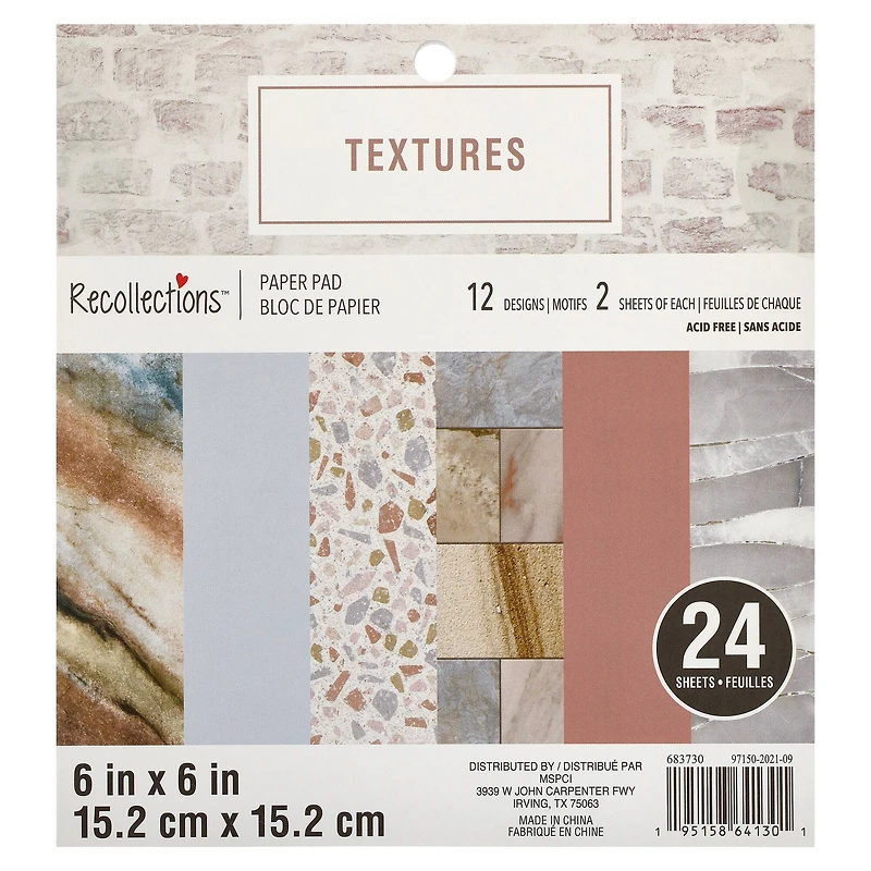 Textures Paper Pad by Recollections™, 6" x 6"