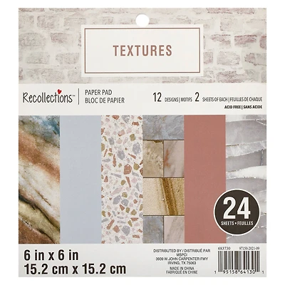 Textures Paper Pad by Recollections™, 6" x 6"