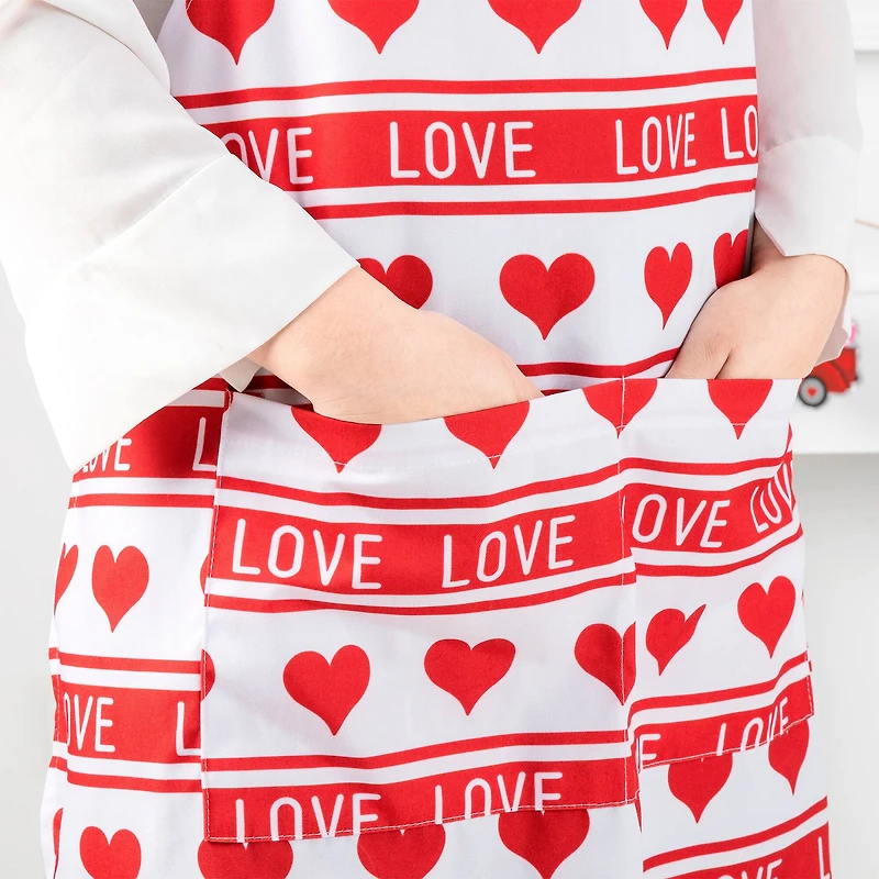 Glitzhome® 31.25" Fabric Valentine's Heart Apron
