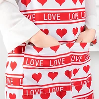 Glitzhome® 31.25" Fabric Valentine's Heart Apron