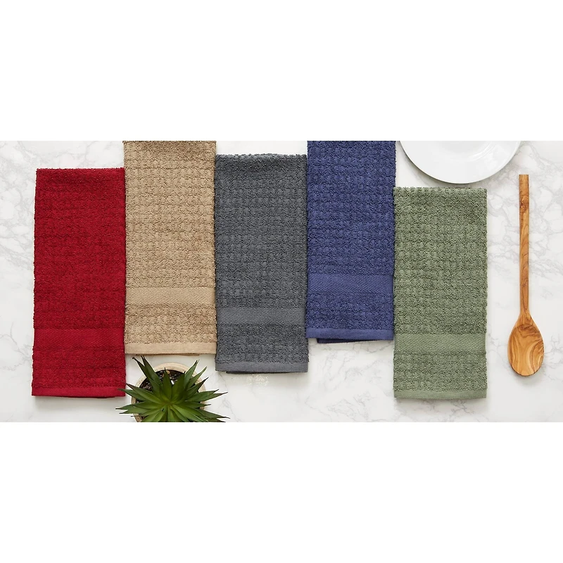 DII® Solid Stone Waffle Terry Dishtowels, 4ct.