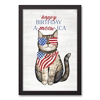 A-Meow-ica Black Framed Canvas