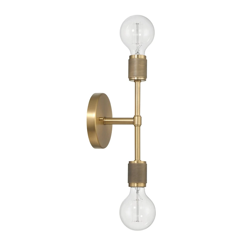 Hello Honey® Maxim 19" Gold Modern Minimalist Metal Exposed 2-Bulb Wall Sconce