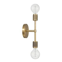 Hello Honey® Maxim 19" Gold Modern Minimalist Metal Exposed 2-Bulb Wall Sconce