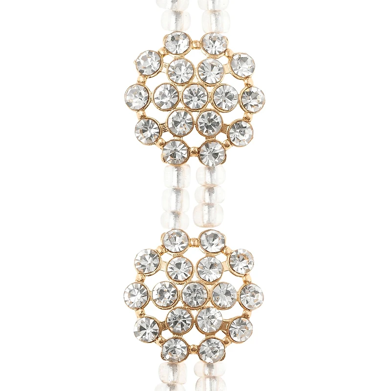 12 Pack:  Crystal & Brass Glass & Metal Slider Beads, 19mm by Bead Landing™