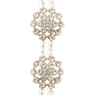 12 Pack:  Crystal & Brass Glass & Metal Slider Beads, 19mm by Bead Landing™