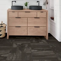 FloorPops Raven Peel & Stick Floor Tiles