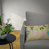 18'' x 10'' Decorated Eggs Easter Pillow
