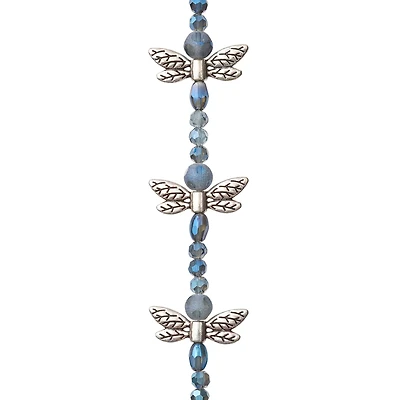 12 Packs: 42 ct. (504 total) Silver & Blue Dragonfly Mix Beads by Bead Landing™