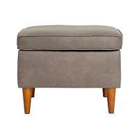 Hello Honey® Atley Ash Gray Vegan Leather Upholstered Modern Storage Ottoman